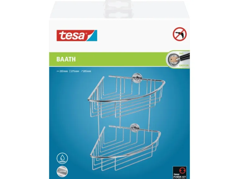 Tesa Eck-Duschregal Baath Plus Verchromt