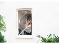 Tesa Fliegengitter Alu Rahmen Comfort Fenster Weiß 150 cm x 140 cm