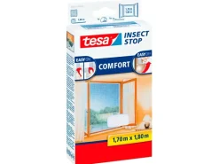 Tesa Fliegengitter Fenster mit Klettband Comfort Weiß 180 cm x 170 cm