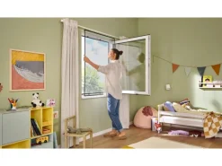 tesa® Insect Stop Insektenschutz Anklipsrahmen für Fenster 1,00 m x 1,20 m