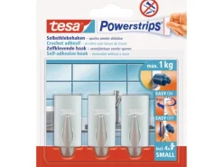 Tesa Selbstklebehaken Chrom matt eckig 3 Stück
