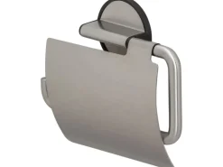 Tiger Toilettenpapierhalter Tune mit Deckel Edelstahl gebürstet-Schwarz