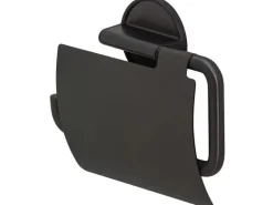 Tiger Toilettenpapierhalter Tune mit Deckel Metall gebürstet-Schwarz