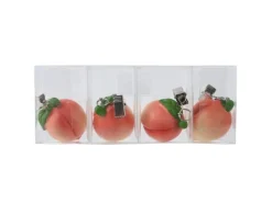 Tischdeckenbeschwerer mit Clips Pfirsich 4-er Set Polyresin Orange-Grün