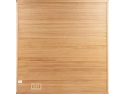Traditionelle Sauna SKYLINE BIG Tannenholz Natur XL mit Kunststeinwand