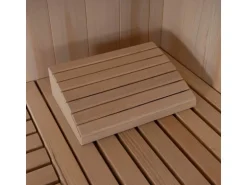 Traditionelle Sauna SKYLINE BIG Tannenholz Natur XL mit Kunststeinwand