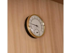 Traditionelle Sauna SKYLINE BIG Tannenholz Natur XL mit Kunststeinwand