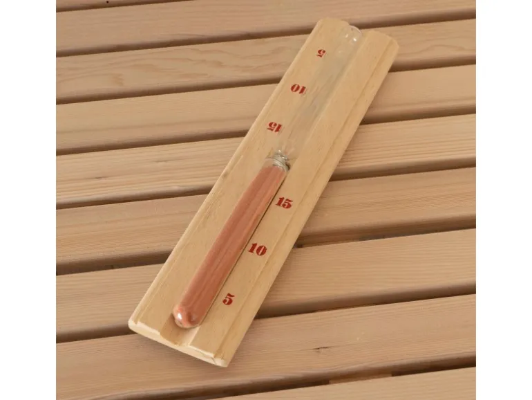 Traditionelle Sauna SKYLINE BIG Tannenholz Natur XL mit Kunststeinwand