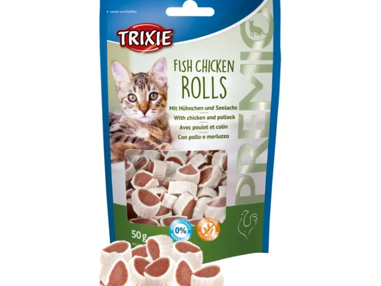 Trixie Katzensnacks Premio Fish Chicken Rolls Hühnchen/Seelachs 50 g