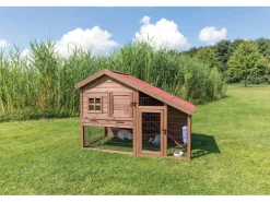 Trixie Kleintierstall Natura mit Freilaufgehege 151 cm x 107 cm x 80 cm Braun