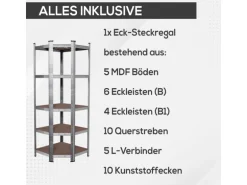 Tronitechnik Schwerlastregal Kellerregal Lagerregal 40 X 40 X 70 X 70 X 180 Cm Stahlgestell Bis 875 Kg 5 Ablagen