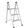TRUTZHOLM Alu Trittleiter 3 Stufig Klappbar 150kg Anti Rutsch Trittflächen TÜV GS Silber