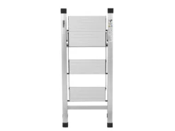 TRUTZHOLM Alu Trittleiter 3 Stufig Klappbar 150kg Anti Rutsch Trittflächen TÜV GS Silber