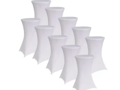 TRUTZHOLM 10er Set Stehtischhusse Husse Bistrotisch Decke 60cm Weiß