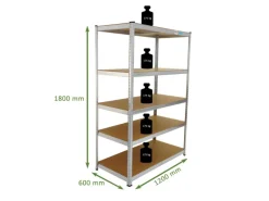 TRUTZHOLM 2er Set XXL Schwerlastregal 180x120x60 cm 875 kg Traglast Werkstattregal