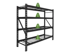 TRUTZHOLM Schwerlastregal Enno 180x190x60 cm 3200 kg aus Stahl Stecksystem 4 Gitterböden