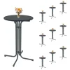 TRUTZHOLM 10x Stehtisch Klappbar Durchmesser 70 cm Höhe 110 cm Stahl Anthrazit