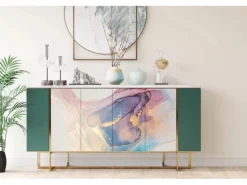 Tulup Möbelfolie Bunter Marmor Möbel Klebefolie 100x50 cm Klebefolie für Schränke Mehrfarbig Möbelfolie Möbel Folie