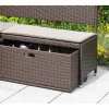 Unterschiebbox Polyrattan 49 x 95 x 40 cm Braun für Garten-Eckbank 3-Sitzer