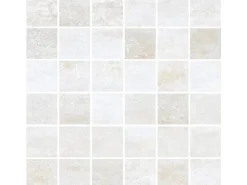 Vabene Mosaikfliese Allora Due Bianco Feinsteinzeug Weiß 30 cm x 30 cm