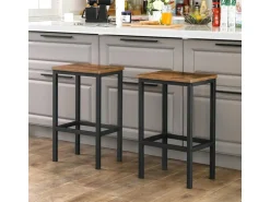 Vasagle Barhocker 2er Set 40 cm x 30 cm x 65 cm Braun-Schwarz