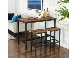 Vasagle Barhocker 2er Set 40 cm x 30 cm x 65 cm Braun-Schwarz