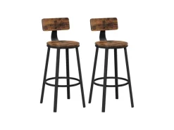 Vasagle Barhocker 2er Set Braun-Schwarz