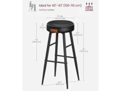 Vasagle Barhocker 2er-Set Schwarz