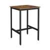 Vasagle Bartisch Quadratisch 60 cm x 60 cm x 92 cm Braun-Schwarz