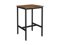 Vasagle Bartisch Quadratisch 60 cm x 60 cm x 92 cm Braun-Schwarz