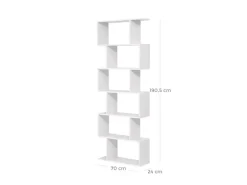 Vasagle Bücherregal 6 Ebenen 24 cm x 70 cm x 190,5 cm Weiß