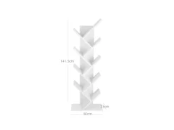 Vasagle Bücherregal Baum-Form 25 cm x 50 cm x 141,5 cm Weiß