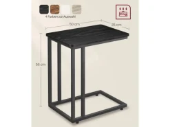 Vasagle Beistelltisch 35 cm x 50 cm x 60 cm Schwarz