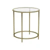 Vasagle Beistelltisch Hartglas Ø 50 cm x 50 cm Gold