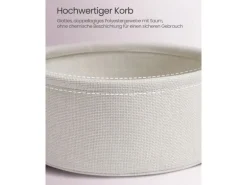 Vasagle Beistelltisch mit Stoff-Korb Ø 45 cm x 51 cm Rosa-Weiß