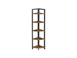 Vasagle Eckregal 5 Ablagen 30 cm x 30 cm x 150 cm Braun-Schwarz