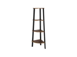 Vasagle Eckregal 4 Ebenen 34 cm x 34 cm x 125 cm Braun-Schwarz