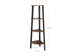 Vasagle Eckregal 4 Ebenen 34 cm x 34 cm x 125 cm Braun-Schwarz