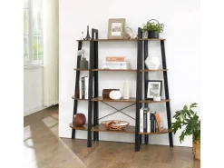 Vasagle Eckregal 4 Ebenen 34 cm x 34 cm x 125 cm Braun-Schwarz