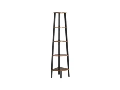 Vasagle Eckregal 5 Ebenen Stahlrahmen 34,2 cm x 34,2 cm x 158,8 cm Braun-Schwarz