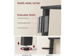 Vasagle Eckregal 4 Ebenen 33,4 cm x 33,4 cm x 124,5 Grau-Schwarz