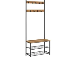Vasagle Garderobenständer 32 cm x 70 cm x 177 cm Braun-Schwarz