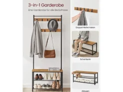 Vasagle Garderobenständer 32 cm x 70 cm x 177 cm Braun-Schwarz