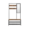 Vasagle Garderobenständer Spiegel und Sitzbank 35 x 98 x 180 cm Braun-Schwarz