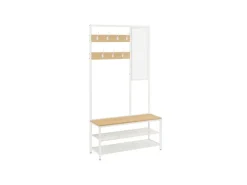 Vasagle Garderobenständer Modern 35 cm x 98 cm x 180 cm Eiche-Weiß