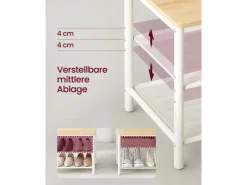 Vasagle Garderobenständer Modern 35 cm x 98 cm x 180 cm Eiche-Weiß