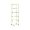 Vasagle Glasregal 6 Ablagen 30 cm x 40 cm x 177,3 cm Gold