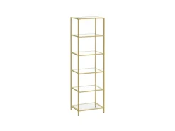 Vasagle Glasregal 6 Ablagen 30 cm x 40 cm x 177,3 cm Gold