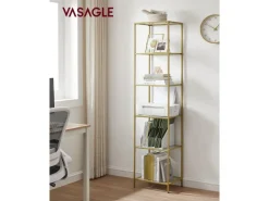 Vasagle Glasregal 6 Ablagen 30 cm x 40 cm x 177,3 cm Gold