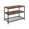 Vasagle Küchenregal 3 Ablagen 60 cm x 120 cm x 90 cm Braun-Schwarz